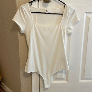 Squareneck Ribbed Bodysuit